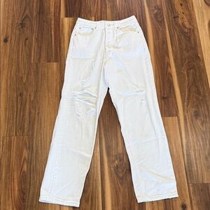 Signature8 White Distressed High-Rise Jeans
